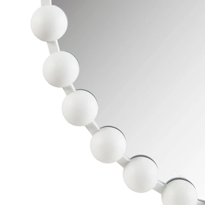 36" Marlowe Beaded Round Wall Mirror White - Madison Park 4 36" Marlowe Beaded Round Wall Mirror White - Madison Park - Image 4