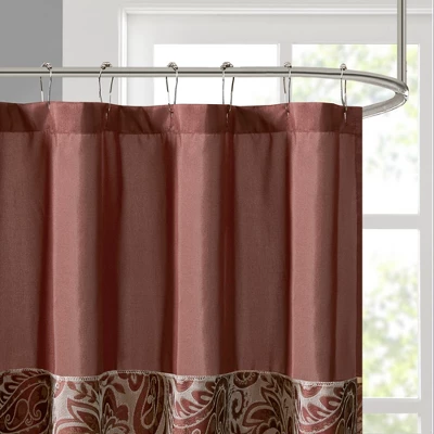 Paisley Jacquard Polyester Shower Curtain 2 Paisley Jacquard Polyester Shower Curtain - Image 2
