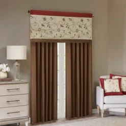 50"x18" Monroe Embroidered Window Valance Red - Madison Park -Madison Park Shop GUEST 1ae73140 b0ae 42af a822 a683b1001cb0
