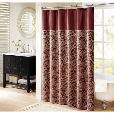 Paisley Jacquard Polyester Shower Curtain 6 Paisley Jacquard Polyester Shower Curtain - Image 6