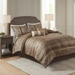 7pc Mirage Polyester Jacquard Comforter Bedding Set
