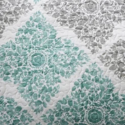 6Pcs Reversible Daybed Cover Set Coastal Botanical Quilted Polyester Printed