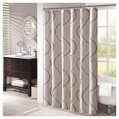 Fenice Taffeta Embroidered Shower Curtain 5 Fenice Taffeta Embroidered Shower Curtain - Image 5