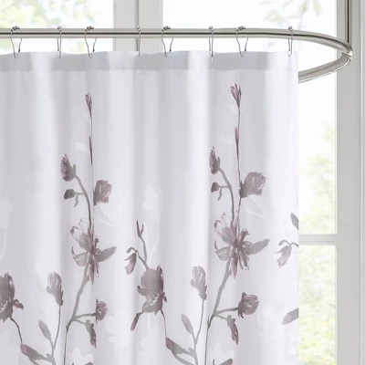 Anise Floral Printed Burnout Shower Curtain 1 Anise Floral Printed Burnout Shower Curtain