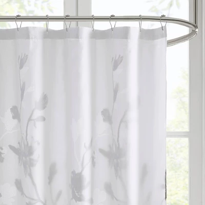 Anise Floral Printed Burnout Shower Curtain 2 Anise Floral Printed Burnout Shower Curtain - Image 2