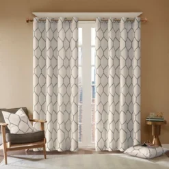 Peyton Metallic Geo Embroidered Single Window Curtain Panel
