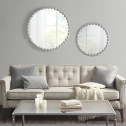 36" Dia Marlowe Round Decorative Wall Mirror Silver -Madison Park Shop GUEST eef72c7e ea4d 4923 9850 719c7b6b1e54 1